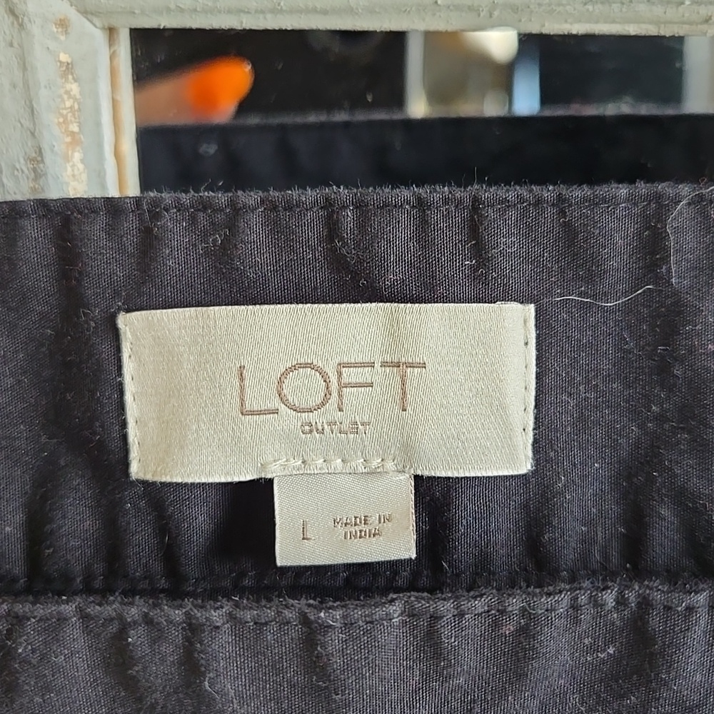 LOFT Black Eyelet-Hem Square Neck Tank - Picture 2 of 4